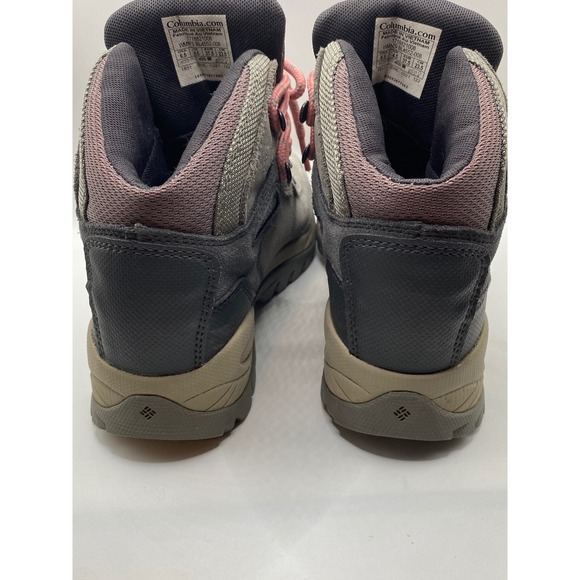 Columbia Women's Waterproof Hiking Boots Grey Pink Lace Up Size 6.5 - Picture 4 of 10